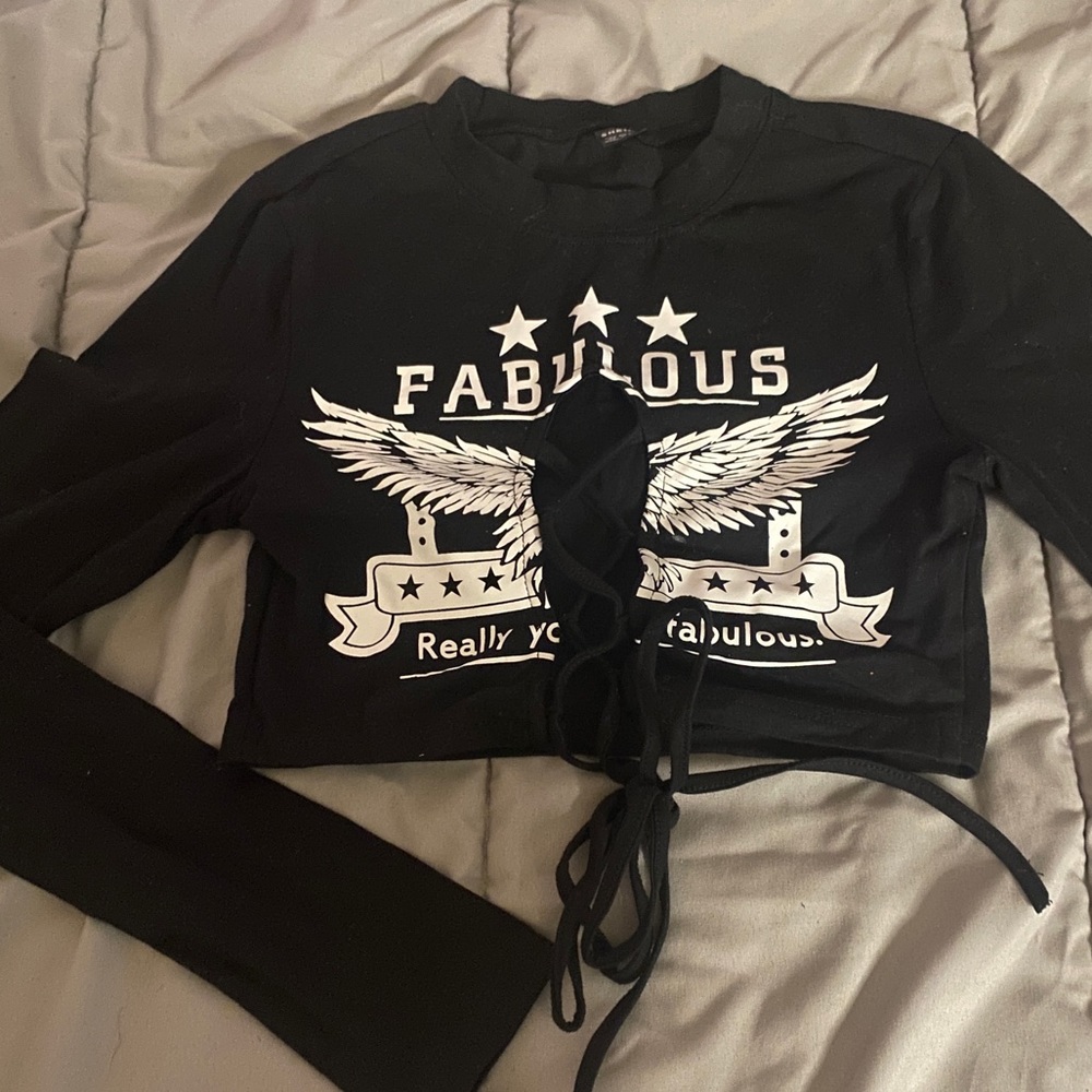 Black cut out crop top